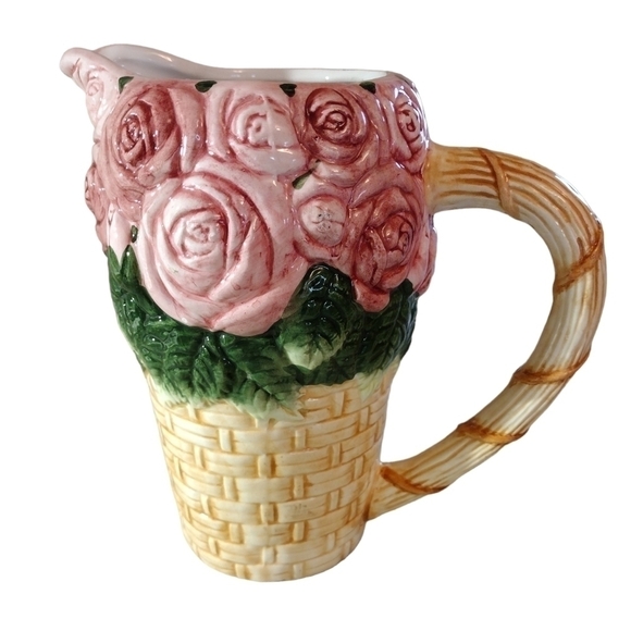VINTAGE Seymour Mann Rose Bouquet Pitcher - Picture 1 of 7